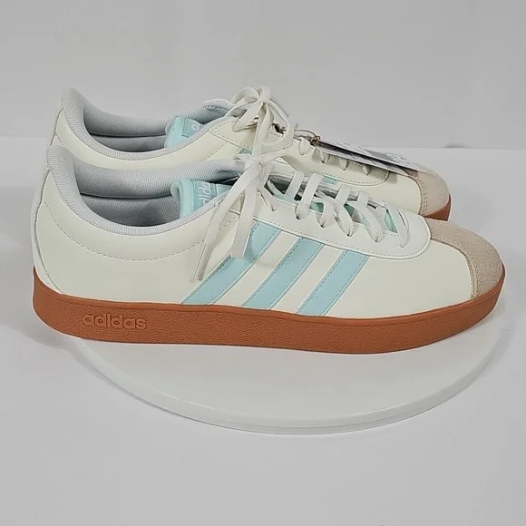 NWT adidas VL Court Base Women's Size 10 White Mint Green Sneakers JI1767 - Picture 6 of 16